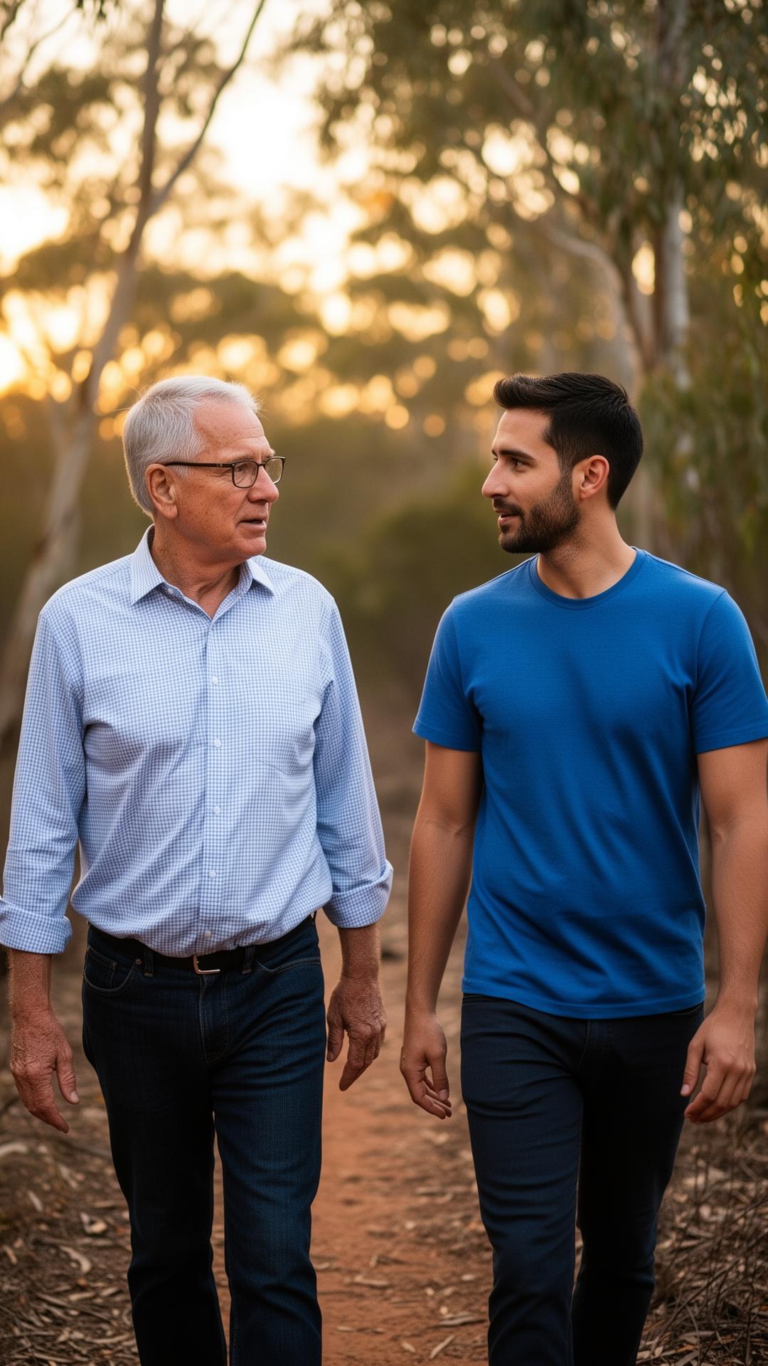 Mentor walking with a participant